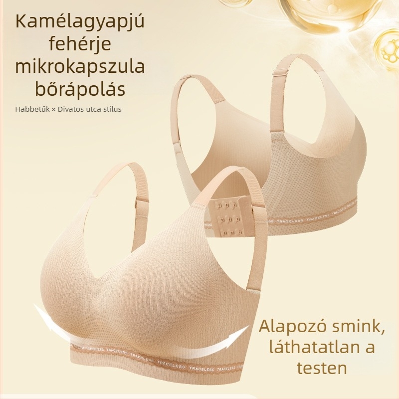 Női varrás nélküli melltartó, lágy támasztással, lift‑ és összegyűjtő hatással, jacquard textúra, láthatatlan ruházat alatt