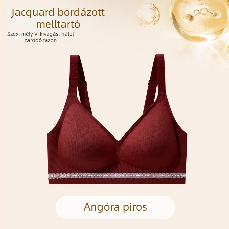 Női varrás nélküli melltartó, lágy támasztással, lift‑ és összegyűjtő hatással, jacquard textúra, láthatatlan ruházat alatt