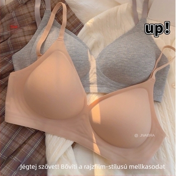 Rejtett push-up melltartó kis mellnek, varrat nélküli, vékony formázott kosarakkal, nejlon anyagú, nejlon béléssel, acélvázas nélküli, állítható dupla vállpántok
