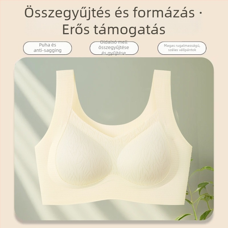 Sima, merevítő nélküli melltartó széles vállpántokkal, teljes kosár, vékony formázott kosár, rögzített dupla vállpántok, bélés spandexből (nylon)