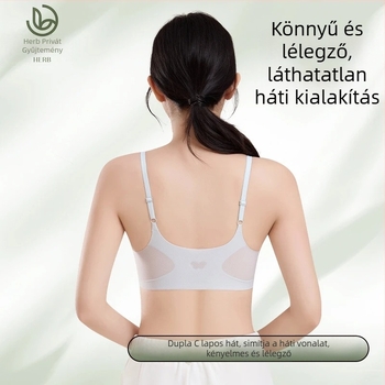 Kényelmes varrás nélküli csipkés melltartó nőknek kis mellem, cami-stílusú push-up, vékony pántok, légies nyári viselet