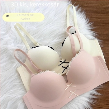 Női melltartó kismellűeknek, merevítő nélküli, varrás nélküli, puha támogatással, 3/4 kosár, formázott kosár felső része vékony, alsó rész vastag, rögzített vállpántok