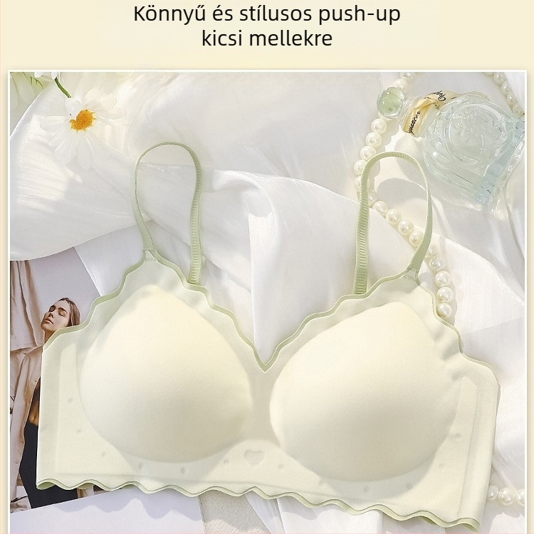 Push-Up melltartó légáteresztő béléssel, kényelmes támogatással, hagyományos japán stílus, közepes alakú kosár, rögzített dupla vállpántok, hátul három sor zárás