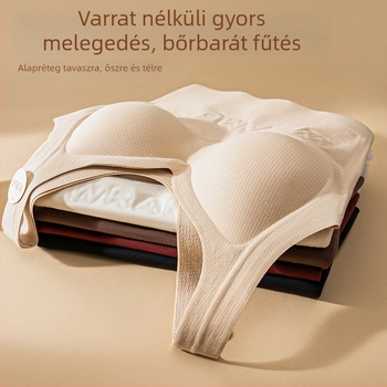Őszi–téli bársonyos termos melltartó-vest egyben, puha támogatás, 3/4 kosár, női fehérnemű