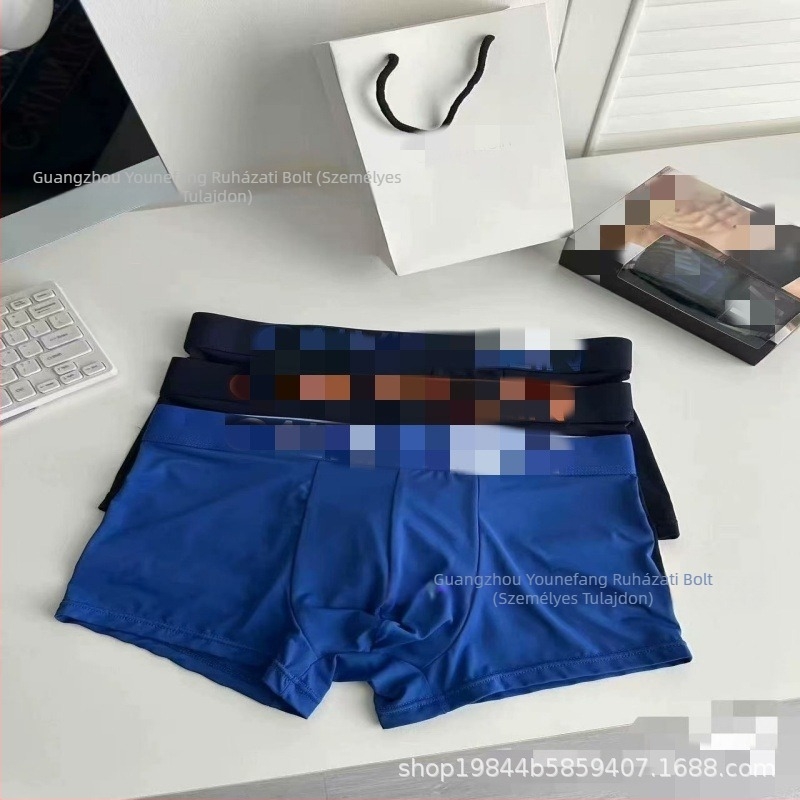 Férfi Ice Silk boxer briefs, 3 darab, lélegző, kötött, fő anyag: nylon, modal belső rész