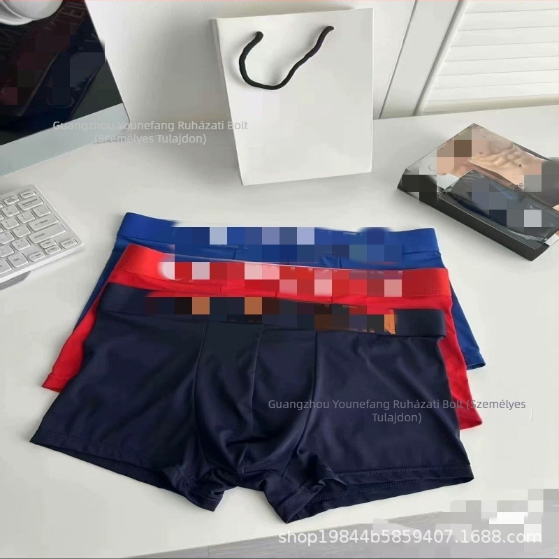 Férfi Ice Silk boxer briefs, 3 darab, lélegző, kötött, fő anyag: nylon, modal belső rész