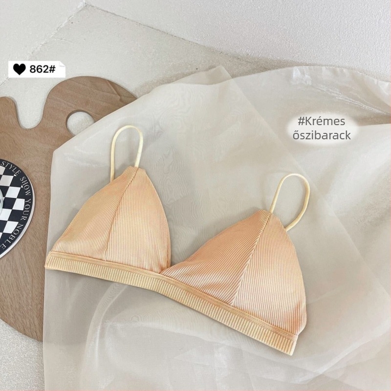 Pánt nélküli melltartó háromszög kosarakkal, 3/4 kosár, vékony előformázott kosár, lélegző Milk Silk anyag, 80–90% poliészter