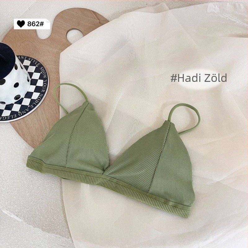 Pánt nélküli melltartó háromszög kosarakkal, 3/4 kosár, vékony előformázott kosár, lélegző Milk Silk anyag, 80–90% poliészter