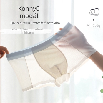 Férfiaknak készült 2026-os modell: modál pamut, lélegző, varrás nélküli Ice Silk boxeralsó, laza szabás, nagy méret