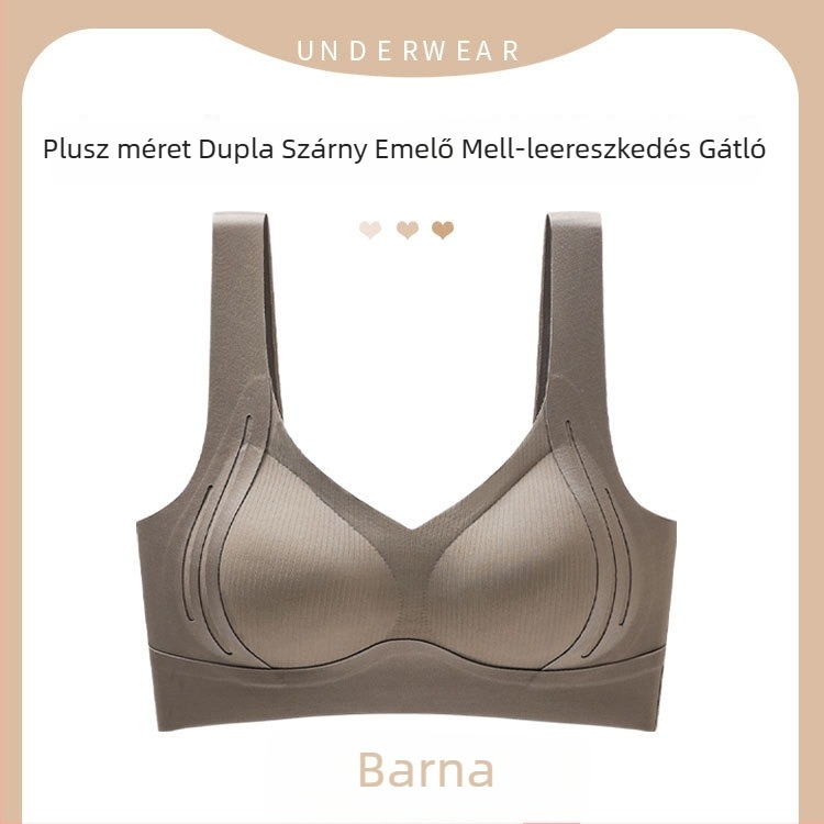 Varrás nélküli, fényes sportmelltartó-vest fix kosarakkal, kis méretű mellekhez, lágy tartás, emelés és szép hátsó vonal