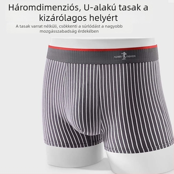 Plover férfi pamut boxeralsó, antibakteriális, csíkos, lélegző, plusz méret