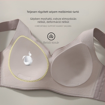 W alakú varrat nélküli melltartó, puha támasz, 3D emelés, anti-nyúlás, széles oldalsó szárnyak és emelő pánt a formázáshoz