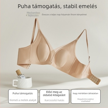 Mély V-nyakú, ultra vékony melltartó nyuszifül kosarakkal nőknek, lágy támasz, varrás nélküli, légáterztő