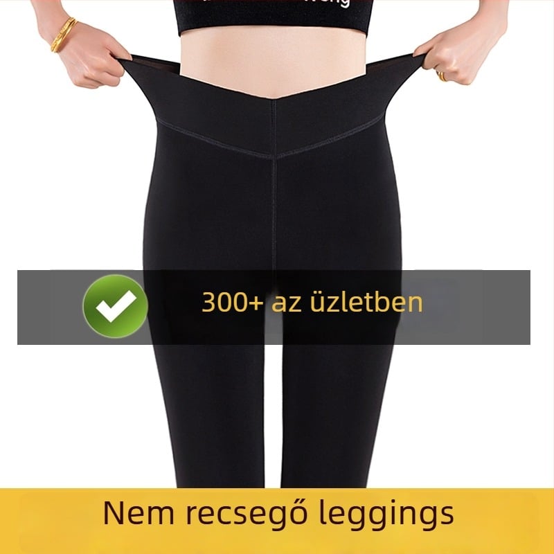Kasmír leggings fleece-béléssel, magas derekú, meleg jóga nadrág ősz-télre