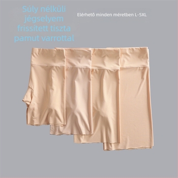 Női varrat nélküli biztonsági rövidnadrág középmagas derékkal, Ice Silk anyag, 87% nylon; varrat nélküli kivitel; bélés a csípő alatti területen 95% pamut
