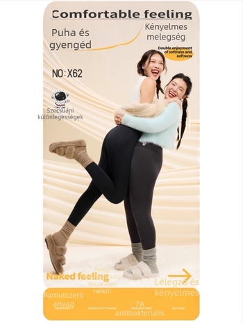 Xiaochuan Hőtartó jóga leggings – fűtött, vékony fleece bélés, magas rugalmasság, fél hosszú, 350 g