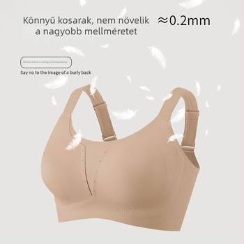 Széles vállú, varrás nélküli női melltartó, ultra vékony, push-up, nyuszifül dizájn, oldalsó mellek formázása, puha támasz, kényelmes, élénk piros