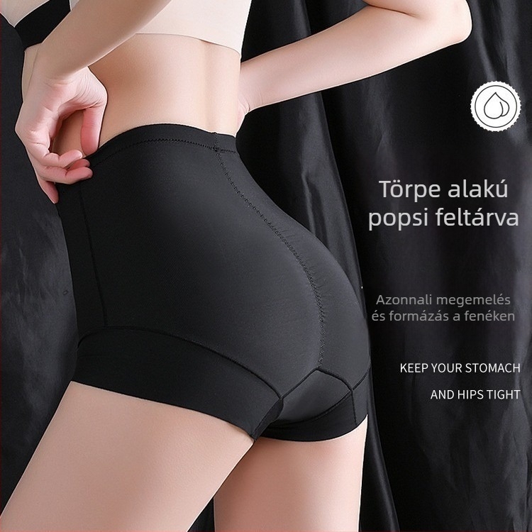 Magas derekú, seamless shapewear rövidnadrág nőknek, fenékemelő, haskontroll, barack színű, nylonból