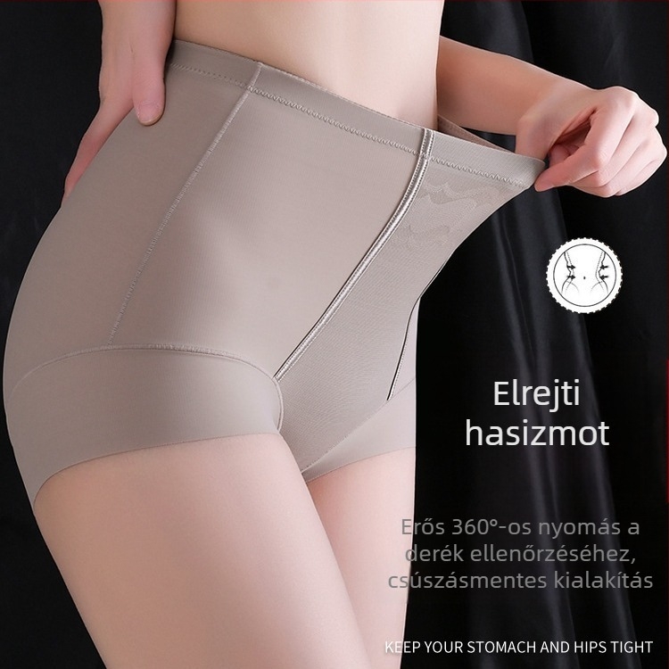 Magas derekú, seamless shapewear rövidnadrág nőknek, fenékemelő, haskontroll, barack színű, nylonból