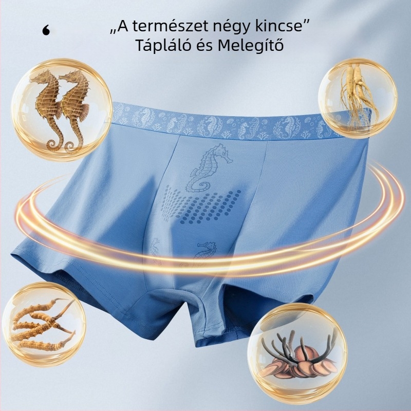 Férfi boxeralsó kényelmes, antibakteriális és lélegző, laza derékrészű, Tiancai Four Treasures ajándékdoboz