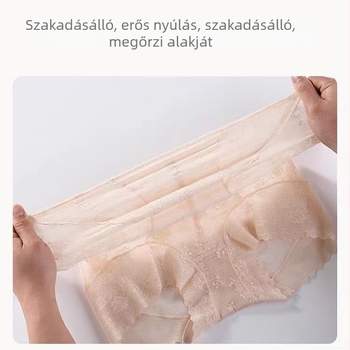 Női magas derekú csipkés fehérnemű hálós panellel – lélegző, teljes fedettség, fenékemelés és haskontroll