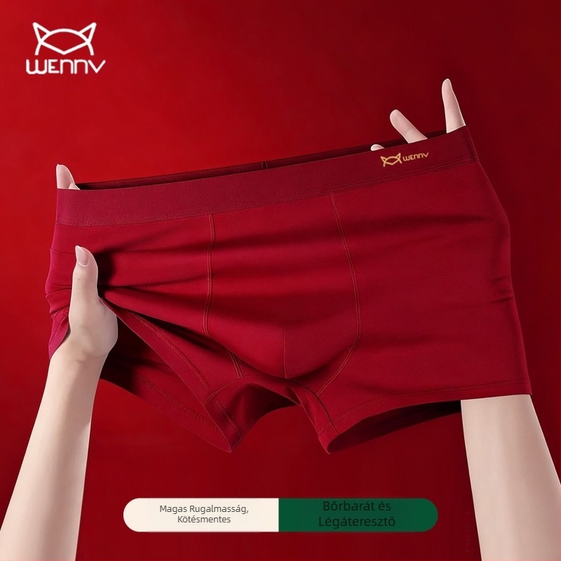 Ancora piros férfi modal boxer alsónemű, lélegző és antibakteriális, egyszínű