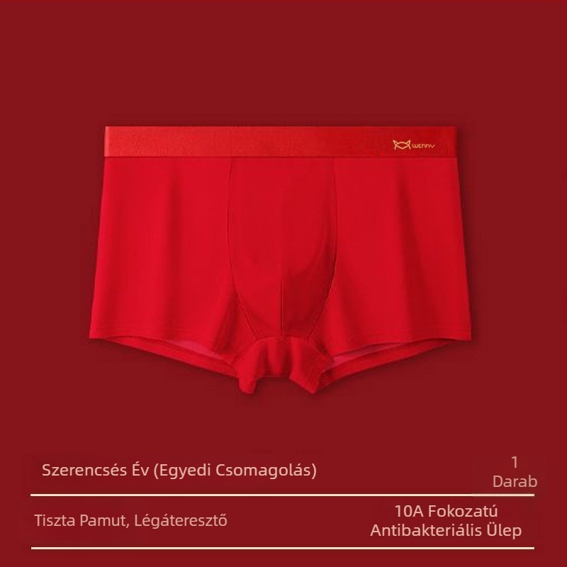 Ancora piros férfi modal boxer alsónemű, lélegző és antibakteriális, egyszínű