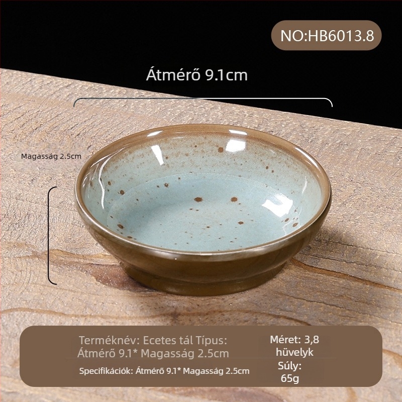 Melamín étkészlet, négy darabos – porcelánutánzat, pöttyös glazúrminta, modern stílus, Belein márka, testreszabható