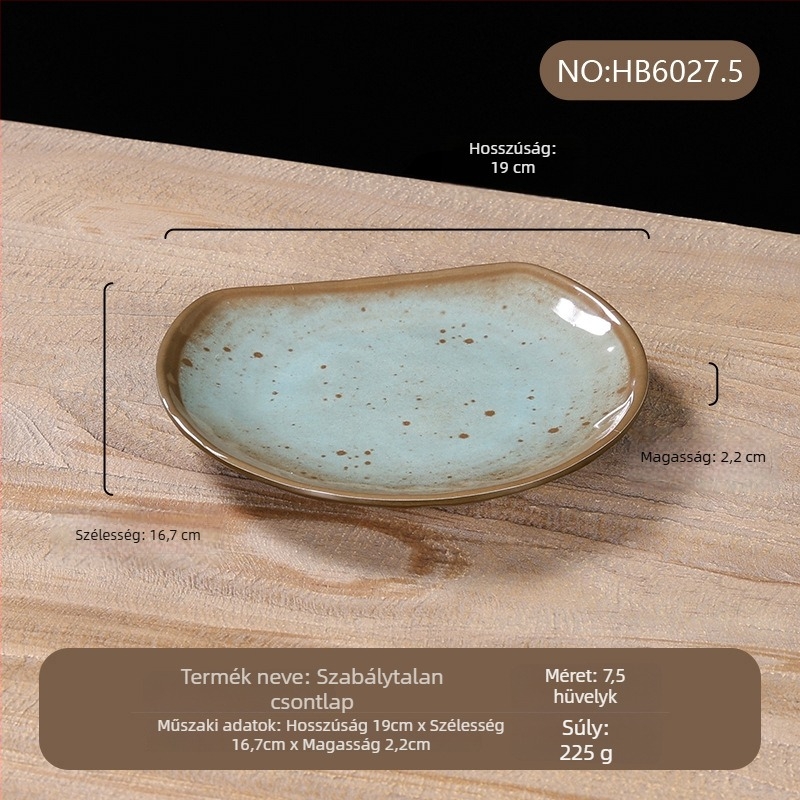 Melamín étkészlet, négy darabos – porcelánutánzat, pöttyös glazúrminta, modern stílus, Belein márka, testreszabható