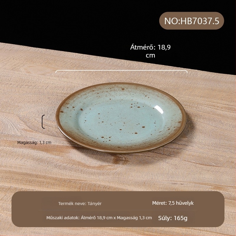 Melamín étkészlet, négy darabos – porcelánutánzat, pöttyös glazúrminta, modern stílus, Belein márka, testreszabható