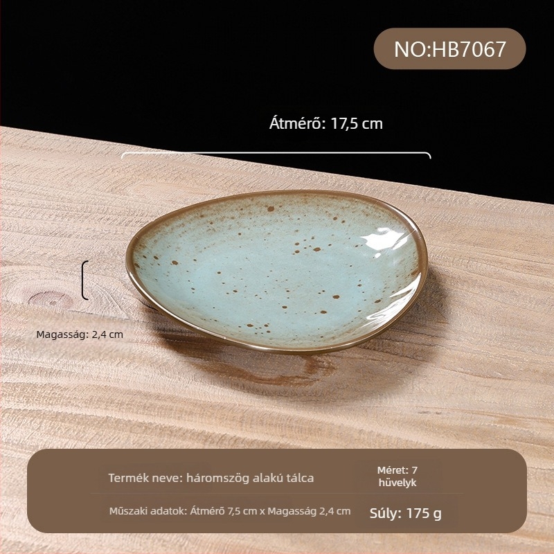 Melamín étkészlet, négy darabos – porcelánutánzat, pöttyös glazúrminta, modern stílus, Belein márka, testreszabható