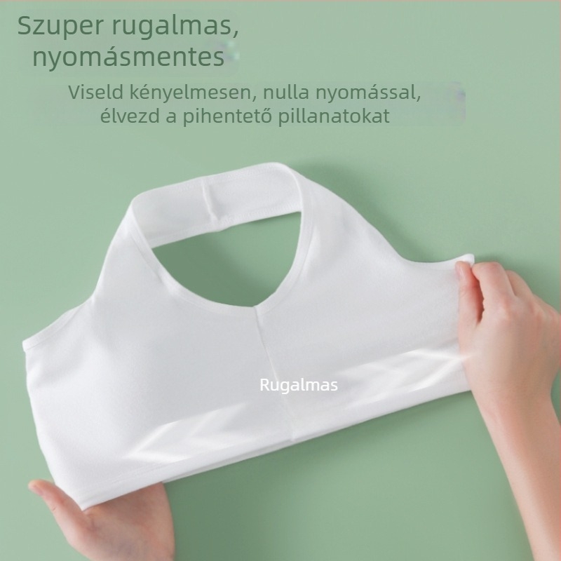 Pamut melltartó tiniknek, fix kosarakkal és dupla vállpánttal, teljes kosár