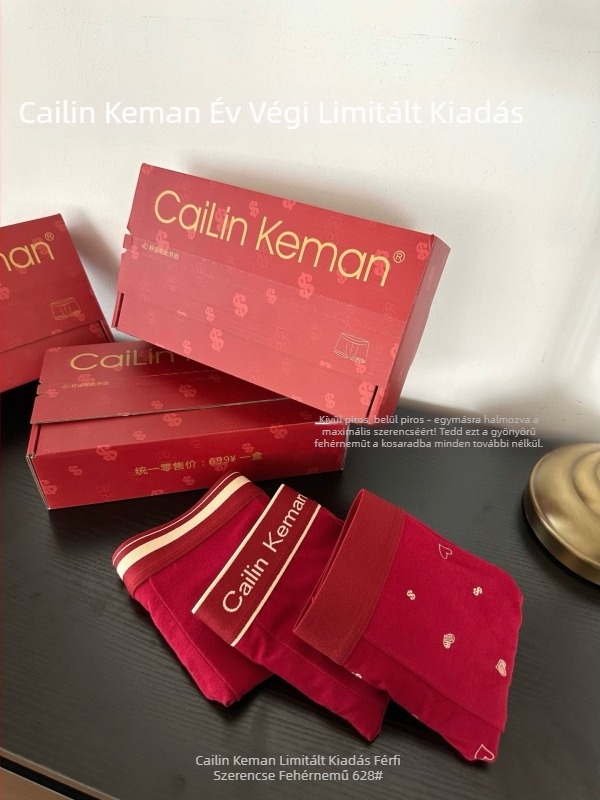 Férfi vörös modal boxer brief, középmagas derekú, lélegző egyszínű alsónemű