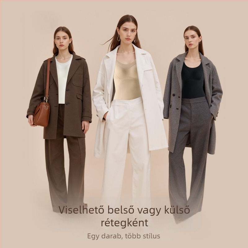 Női őszi-téli melegítő felső melltartó betétekkel, bőrszínű alapszövettel