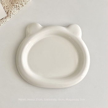 Porcelán lapos tál, kör alakú, modern minimalista stílus, mikrohullámú sütőbe tehető, reggelire és desszertekhez