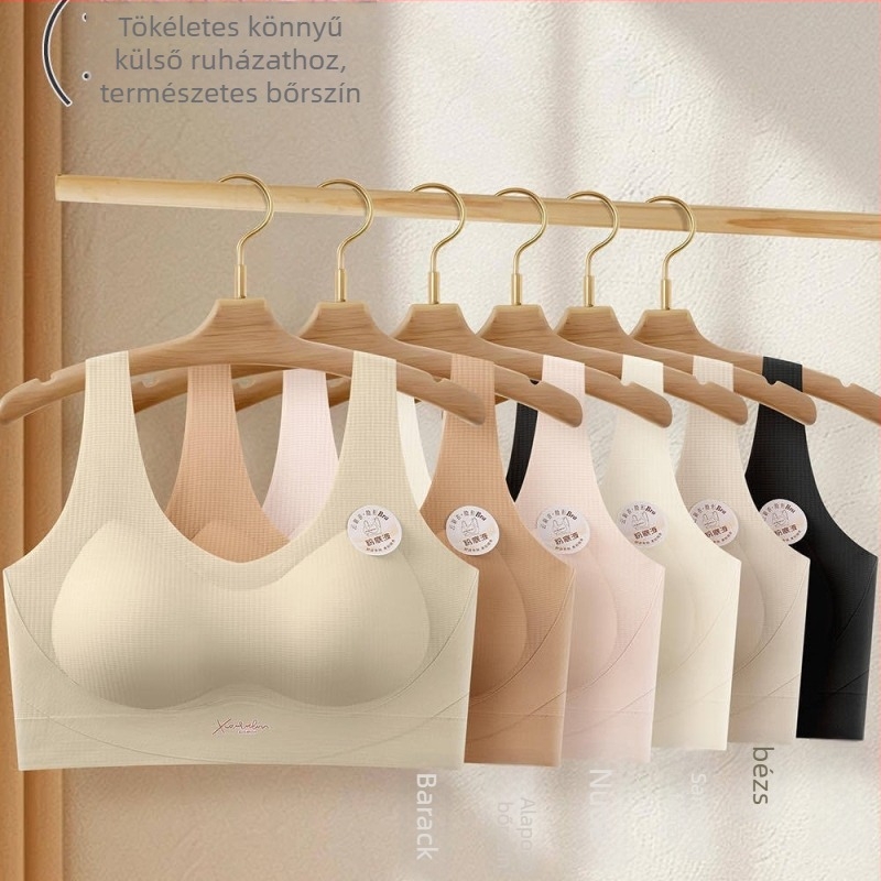 Nylon anyagú hátformázó camiszol melltartó, 3/4-es vékony formázott kosár belső habbal, zárás nélkül, fix dupla vállpántok; varrat nélküli, lélegző, láthatatlan, kényelmes
