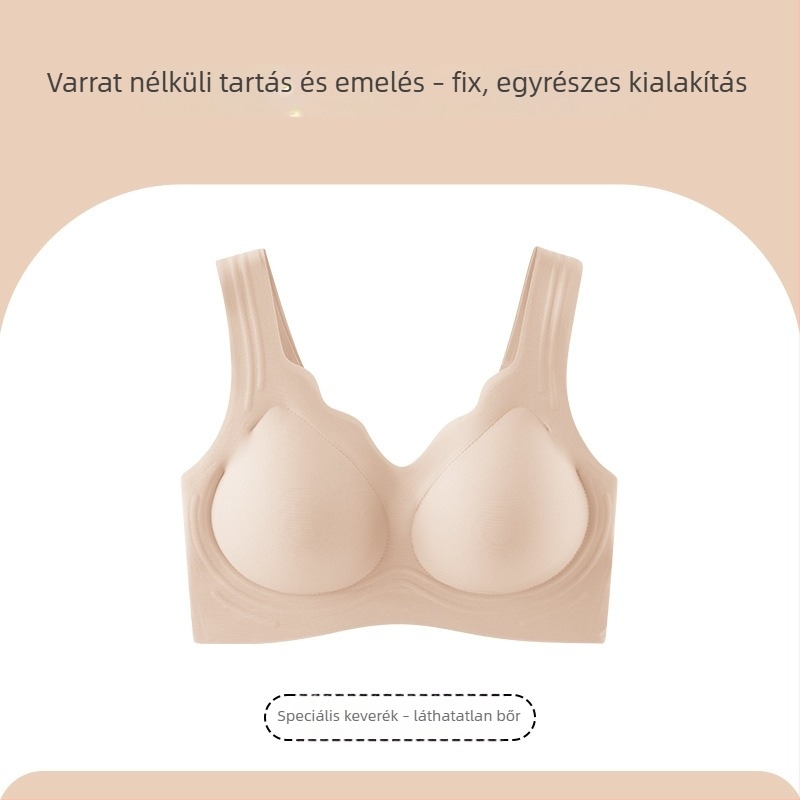 Láthatatlan varrás nélküli melltartó, puha támogatás, push-up, hátformázás, sötét bőrtónus