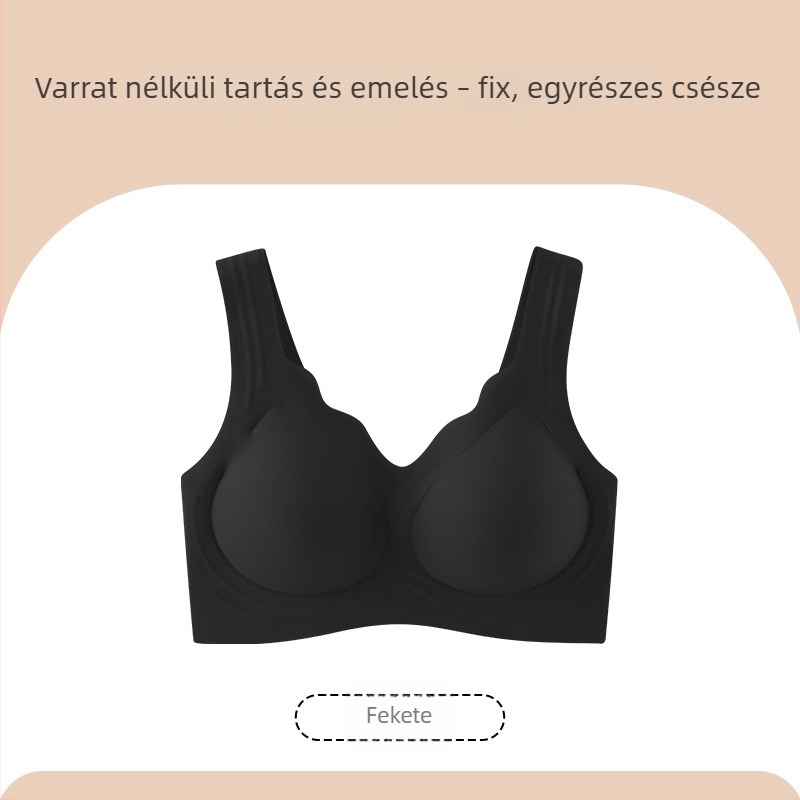 Láthatatlan varrás nélküli melltartó, puha támogatás, push-up, hátformázás, sötét bőrtónus