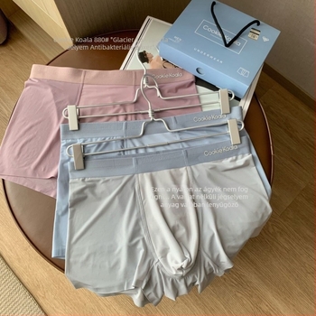 Férfi középmagasságú, varrat nélküli boxer briefs, légáteresztő nylonból, gyorsan száradó, egyszínű