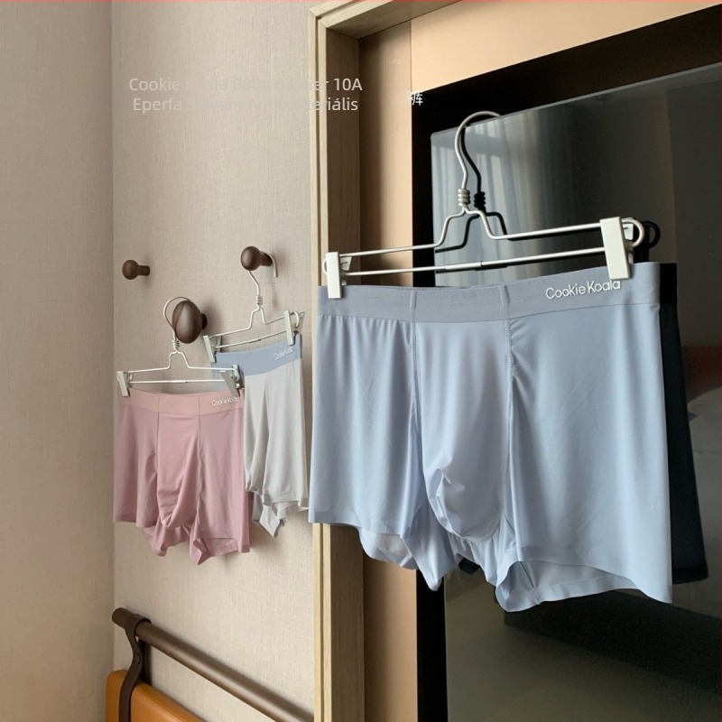 Férfi középmagasságú, varrat nélküli boxer briefs, légáteresztő nylonból, gyorsan száradó, egyszínű