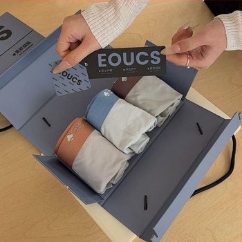 K061# Férfi modal pamut boxer, varratmentes, bőrbarát, magas rugalmasság, színblokkolt dizájn, ajándékdoboza