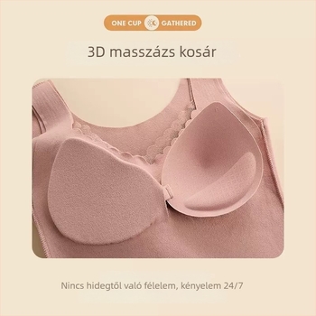 Női őszi-téli kettős oldalú bársonyos termo mellény csipkével, varrás nélküli kivitel, párnával a melltartó részhez, vastag melegítés