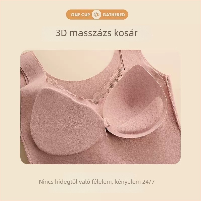 Női őszi-téli kettős oldalú bársonyos termo mellény csipkével, varrás nélküli kivitel, párnával a melltartó részhez, vastag melegítés