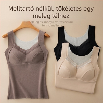 Női vastag téli termosz mellény bolyhos fleece bélésével, beépített kosárkákkal, önmelegítés