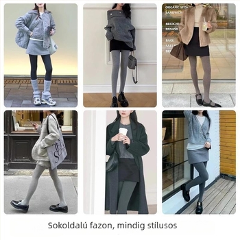 Női leggings fleece-belélt, függőleges csíkokkal, mikrokompresszióval, meleg őszi–téli viselethez, sokoldalú alapszint