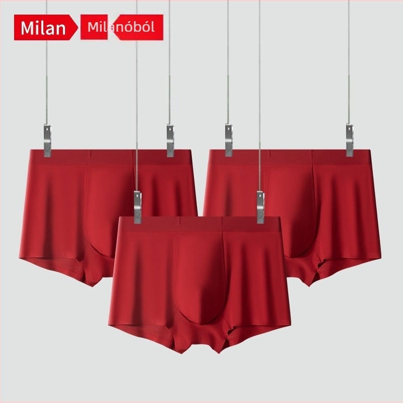 Milan 2026 piros modal anyagú varrat nélküli boxer briefs férfiak számára