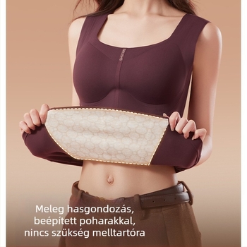 Termikus mellény nylonból, beépített kosár/ Bra-in, párnázott mellrész, kapucnival, egyrétegű