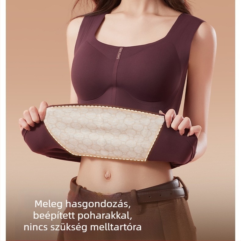 Termikus mellény nylonból, beépített kosár/ Bra-in, párnázott mellrész, kapucnival, egyrétegű