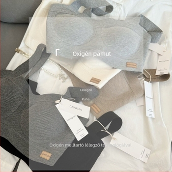Női, vezeték nélküli integrált melltartó-vest 3D merevítés nélkül, oxigén pamutból, lágy támasz és formázás