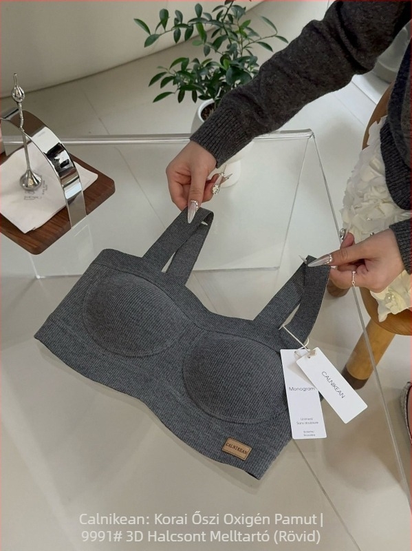 Női, vezeték nélküli integrált melltartó-vest 3D merevítés nélkül, oxigén pamutból, lágy támasz és formázás